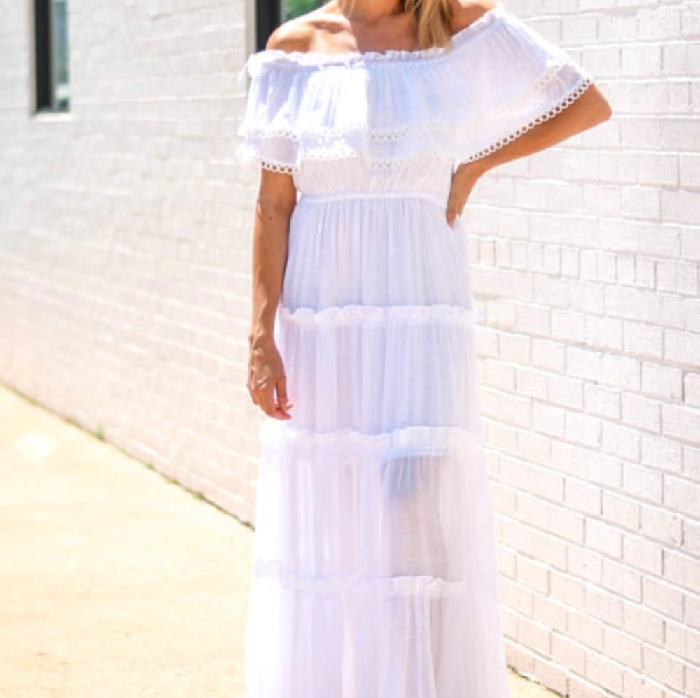 White Impecable Pig Maxi Dress